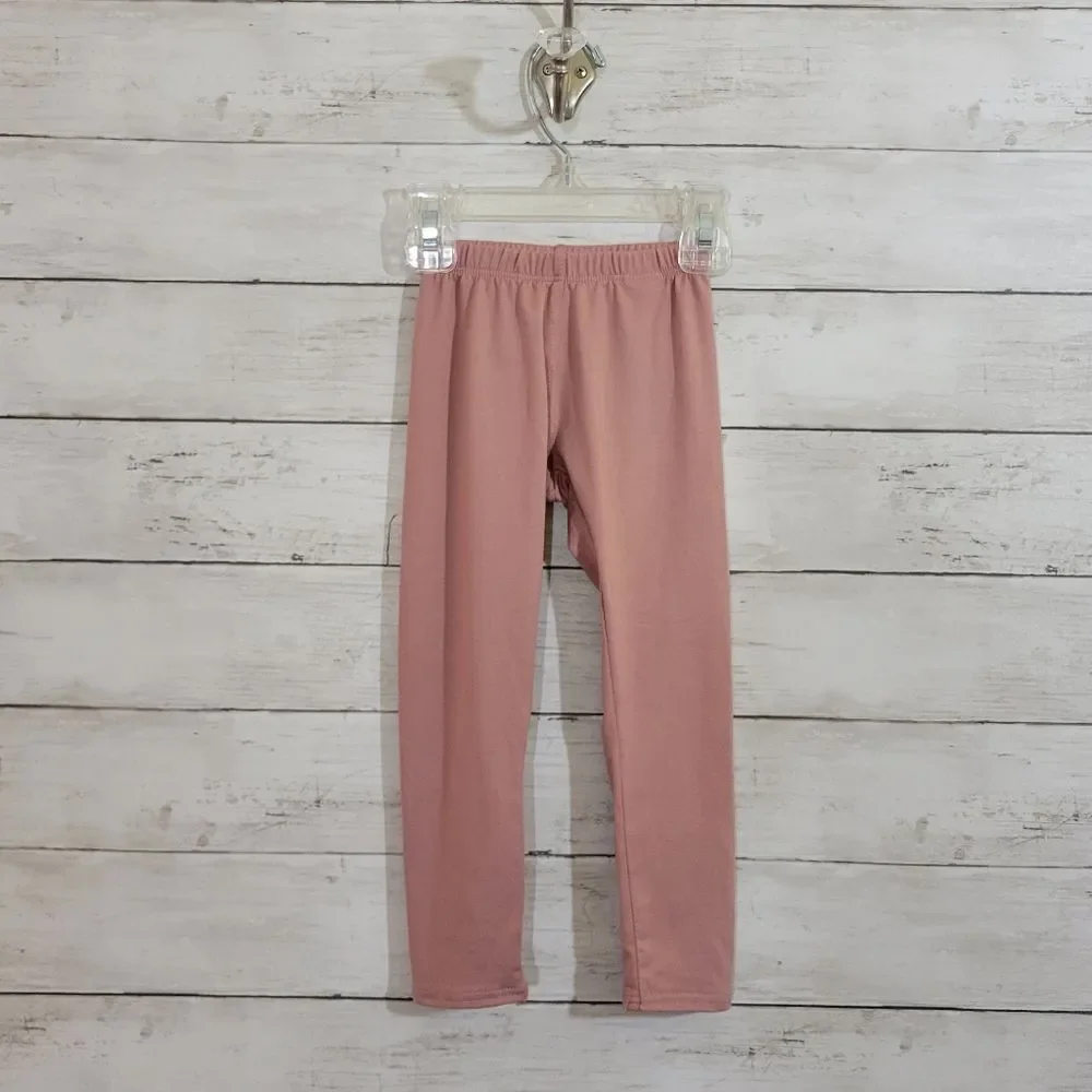 DOT DOT SMILE Baby Girl Solid Pink Buttery‎ Soft Leggings Size 2T